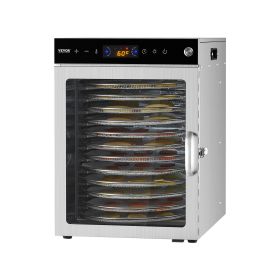 12 Trays Rotary Food Dehydrator Machine Stainless Steel 800W Jerky Fruit Drying