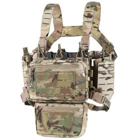 Chest Rig Molle Modular Micro Fight Chest Rigs Adjustable&Detachable with 5.56/7.62 Magazine Pouch (Color: CP)